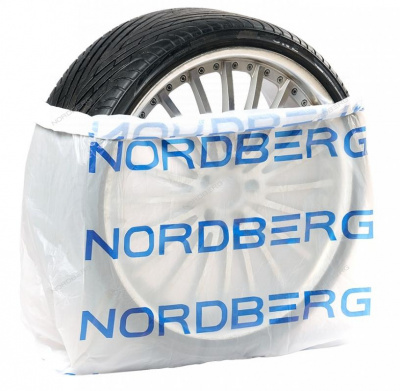 Пакеты для шин ПНД 110х110см 15мкм белый с логотипом NORDBERG (100 шт)