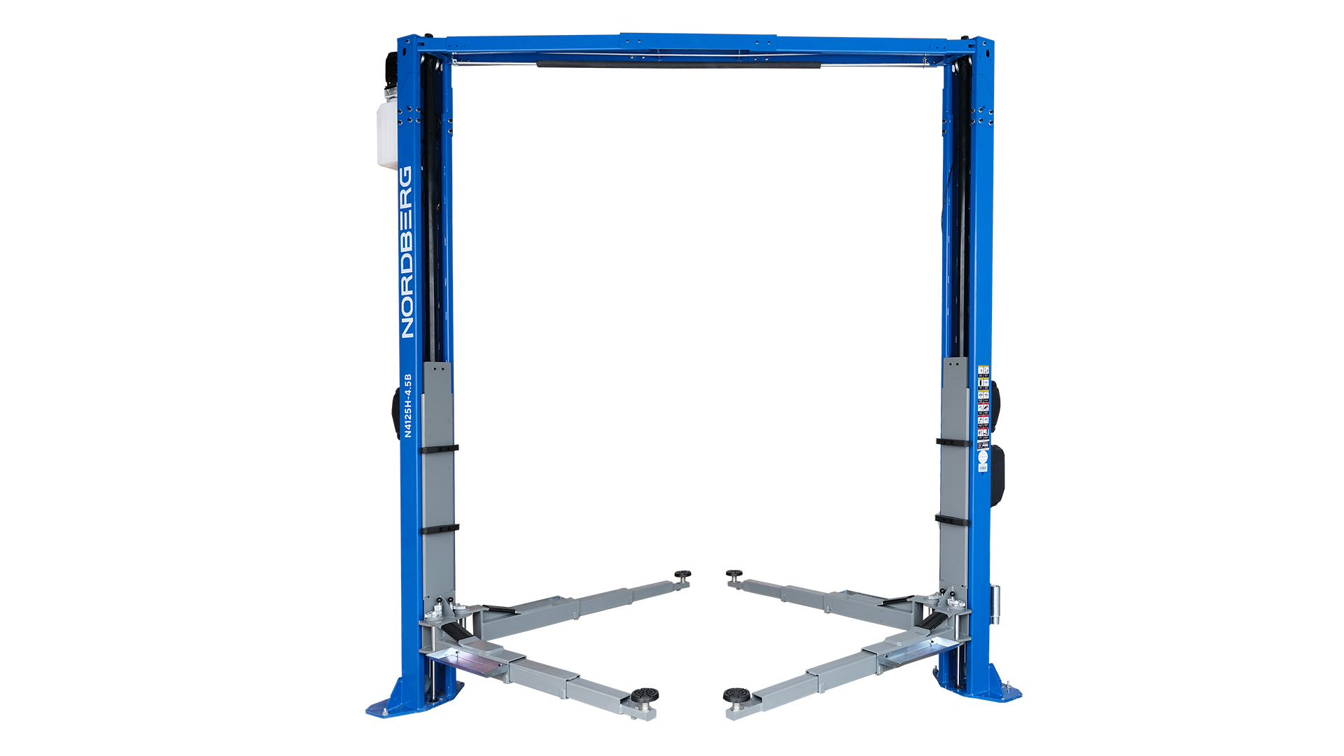 Подъемник двухстоечный 4,5 т, верхняя синхронизация, 380 В, синий